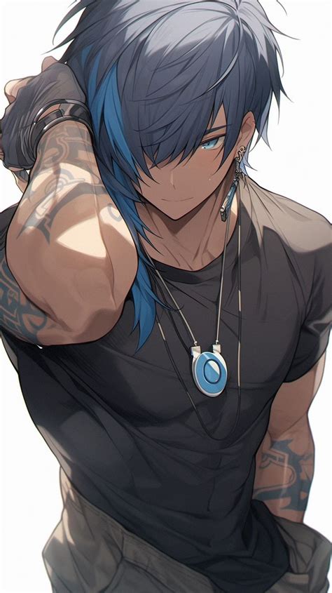 Pin By 어마어마하다 On 캐릭터1잠금 저장x Blue Hair Anime Boy Anime Blue Hair