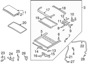 2002 2003 Mazda Protege5 Glass Assembly GE5B 69 810 Mazda Parts Outlet