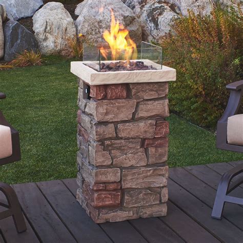 Sedona Propane Fire Column Outdoor Fire Pit Fire Pit Backyard Fire