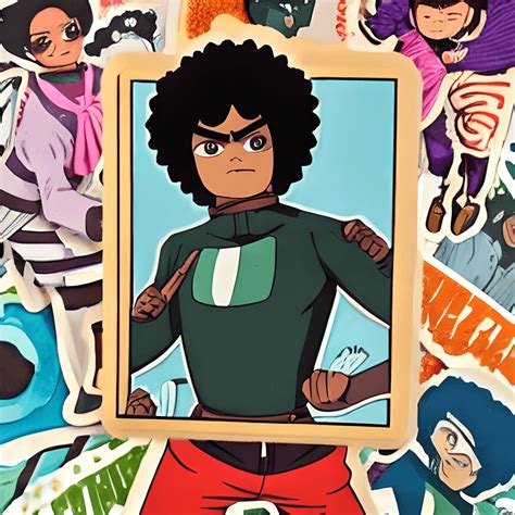 Vintage Dark Skin Rock Lee From Naruto With An Afro · Creative Fabrica