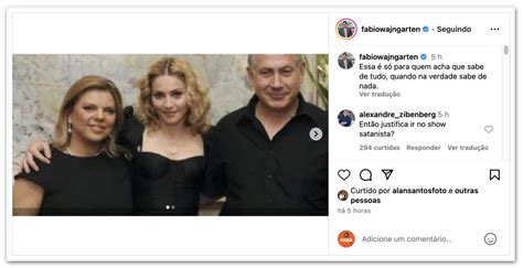 Wajngarten posta foto de Madonna Netanyahu após críticas