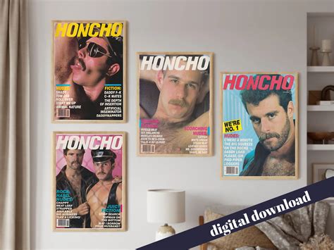 Set Of Honcho Vintage Gay Magazine Covers Vintage Retro Lgbt Gay