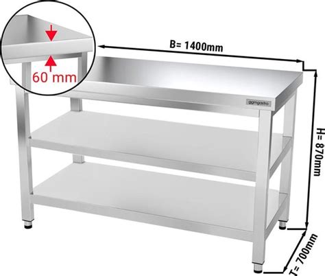 Rvs Werktafel Premium X Met Bodem Tussenplaat Ggm