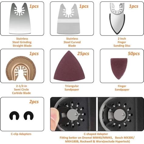 Lame De Scie Oscillante 105 Pcs Outil Multifonction Lame Saw Blades