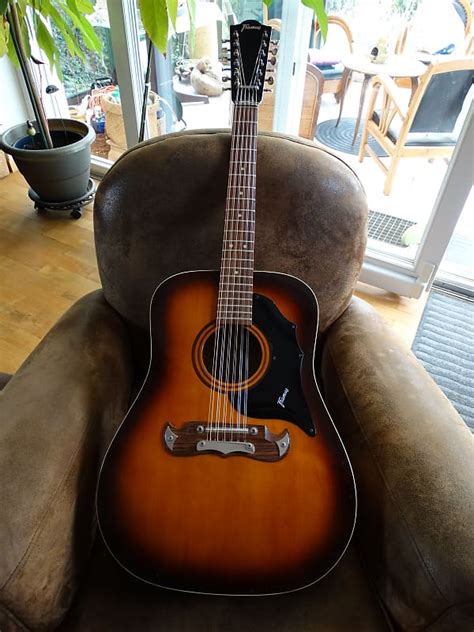 Guitare 12 Cordes Framus Texan An 1970 Orange Sunburst Reverb