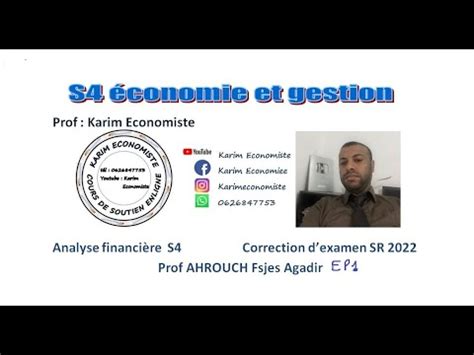 Analyse financière S4 Correction d examen Prof Ahrouch SR 2022 Fsjes