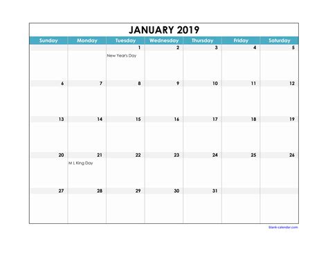 Excell Calendar Template Customize And Print