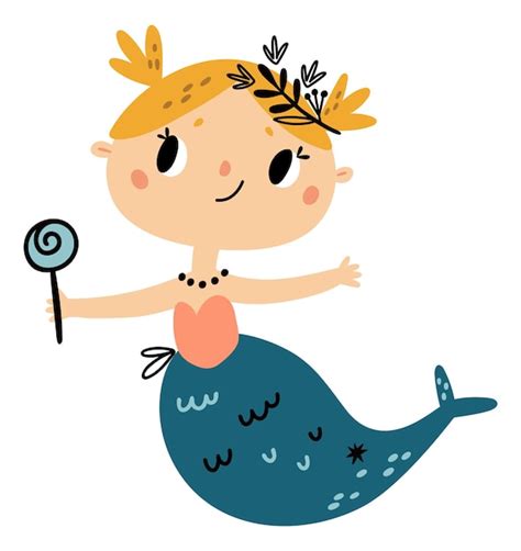 Premium Vector Cute Mermaid Blonde Fairytale Ocean Girl Character