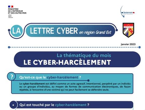 La Lettre Cyber Le Cyber Harcèlement Mairie de Saulxures Vallée de