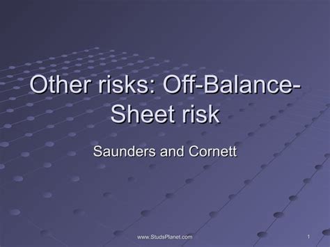 Off balance sheet | PPT