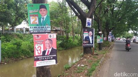 Baliho Caleg Kian Menjadi Dipaku Di Pohon Pohon Makassar