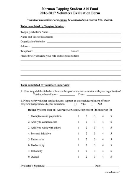 Free 14 Volunteer Evaluation Forms In Pdf