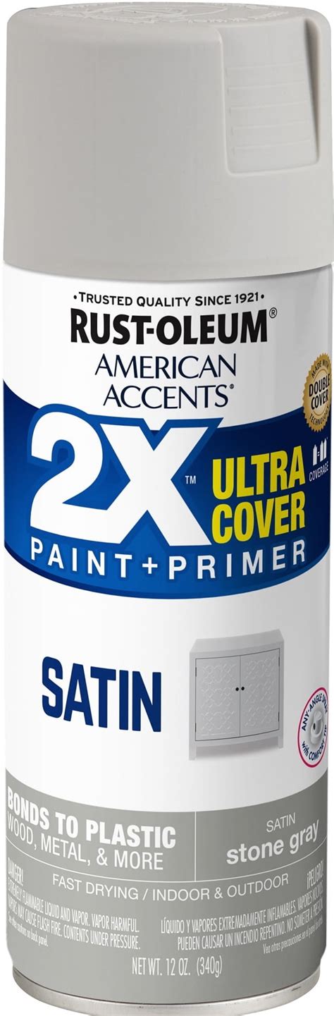 Stone Gray Rust Oleum American Accents 2x Ultra Cover Satin Spray