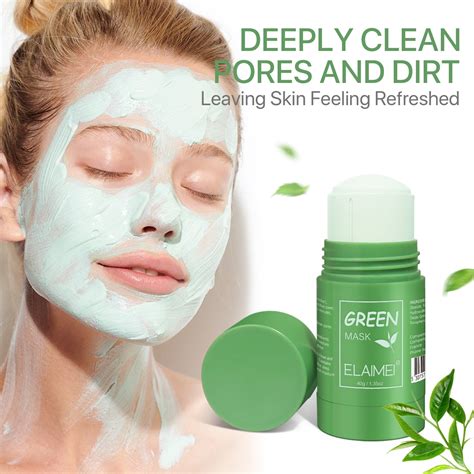 Elaimei Green Tea Mask Sticks Face Moisturizes Oil Control Pack