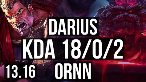 Darius Vs Ornn Top 1802 Quadra Legendary 8 Solo Kills 800