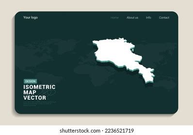 Armenia Map Green Background Isometric Vector Stock Vector Royalty