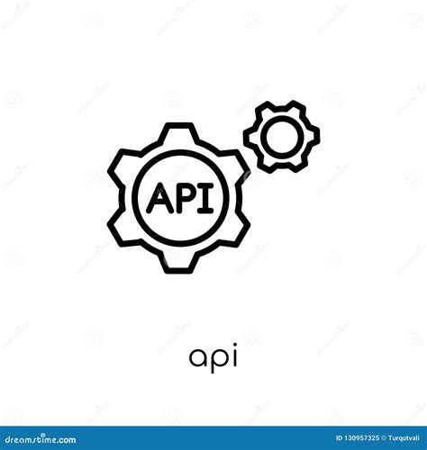 Api Icon Trendy Modern Flat Linear Vector Api Icon On White Background