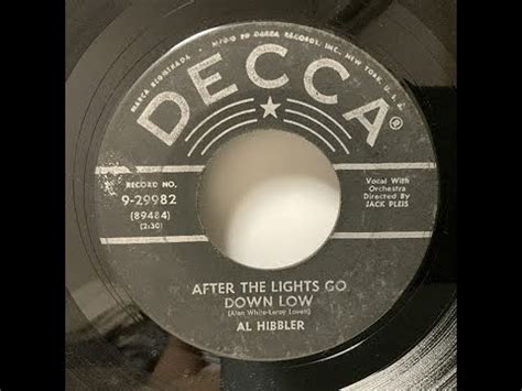 Al Hibbler After The Lights Go Down Low1956 YouTube