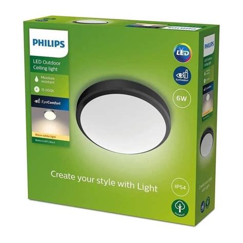 Philips Plafonnier Doris W Kelvin Ip Noir Leroy Merlin