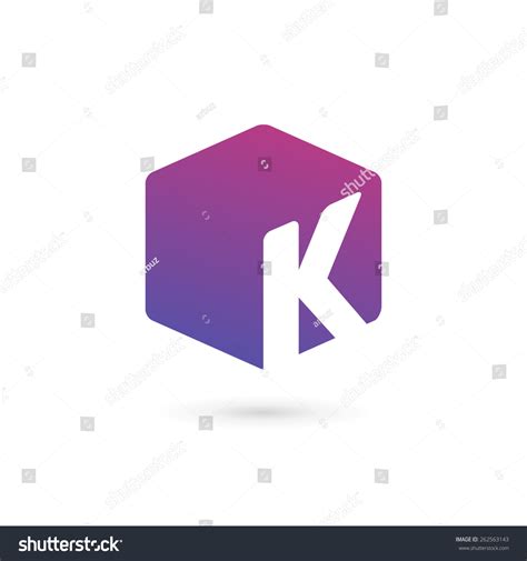 Letter K Cube Logo Icon Design Template Elements Stock Vector 262563143