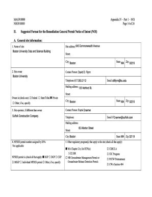 Fillable Online Revised Notice Of Intent For Remediation General Permit