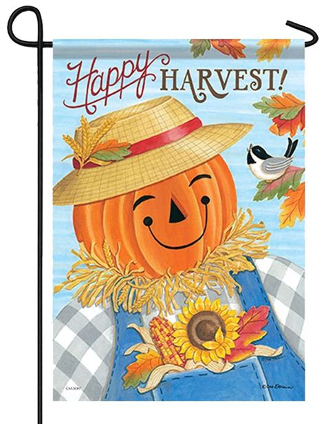 Happy Harvest Scarecrow Garden Flag I Americas Flags