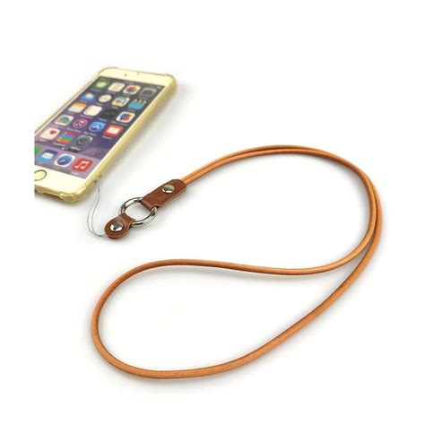 Universal Echtleder Handy Kette Phone Charms Braun