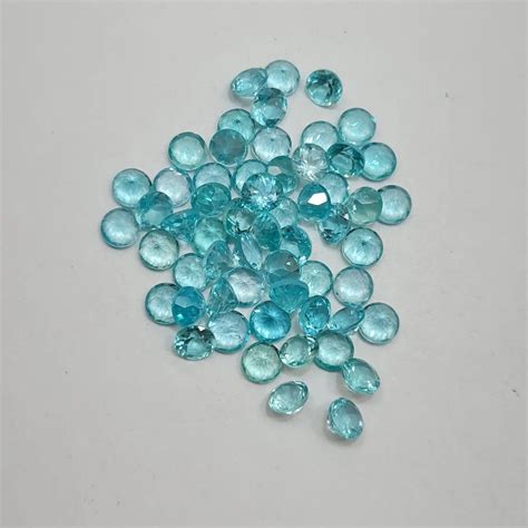 25 Pcs 5 Mm Round Apatite Cut Stone Natural Apatite Gemstone Top Quality Faceted Gemstone