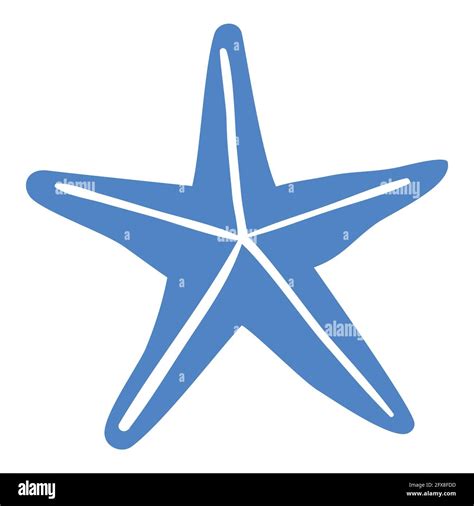 Starfish Vector Simple Illustration Blue Marine Life Stock Vector