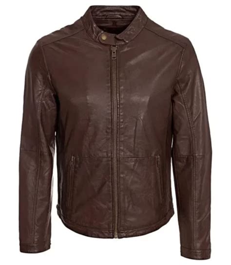 Men S Waxed Brown Sheepskin Leather Jacket Ralph Skin