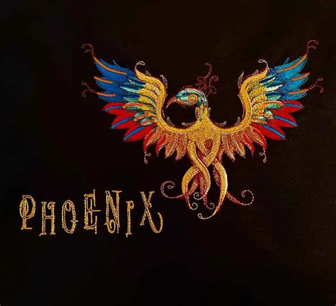 Stickdatei Phoenix Farbenfroh