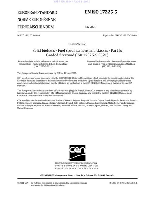 En Iso Solid Biofuels Fuel Specifications And Classes