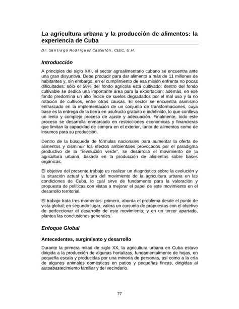 PDF La agricultura urbana y la producción de alimentos la PDF