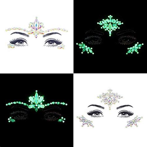 Noctilucent Face Gems Luminous Temporary Tattoo Stickers Acrylic