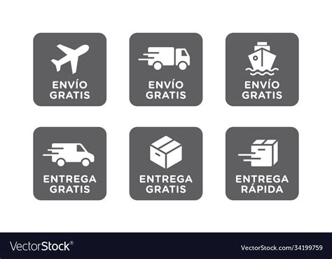 Conjunto De Icons De Envio Entrega Gratis Vector Image