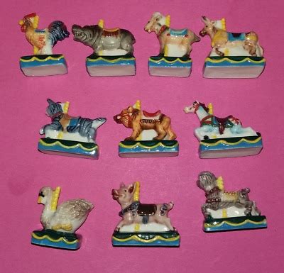 Série complète fèves animaux de manège c0610 eBay