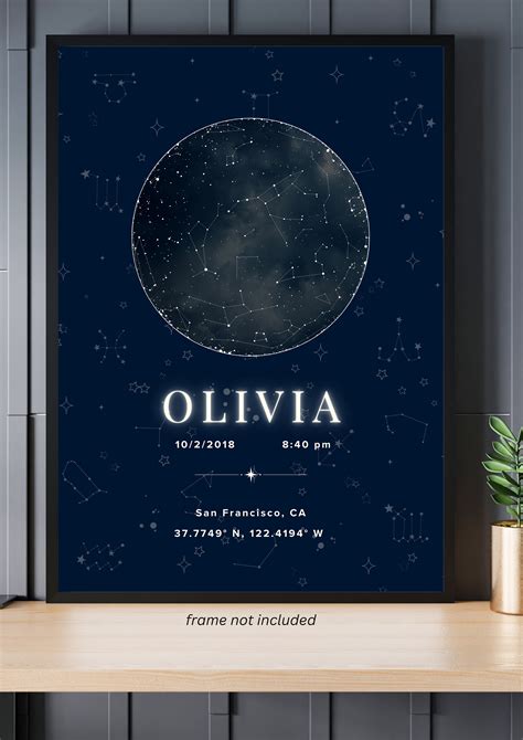 Printable Custom Star Map Poster Personalized Night Sky Art - Etsy