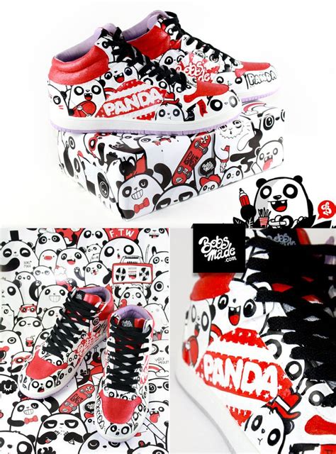 Bobsmade Panda Diy Shoes Painted Sneakers