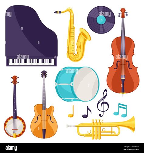 Set of musical instruments. Jazz, blues and classical music Stock ...