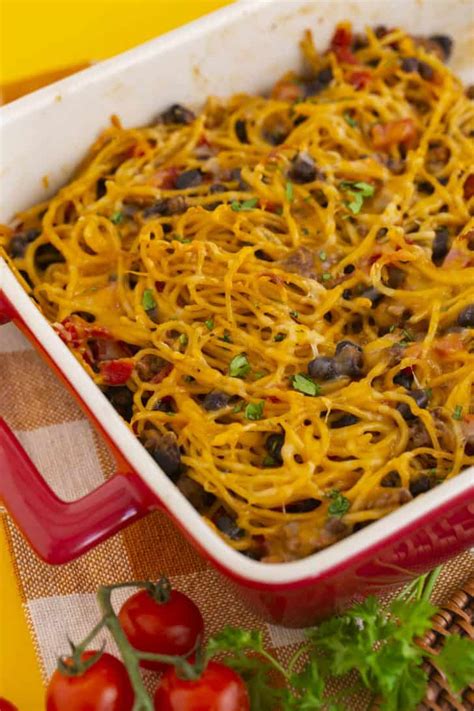 Baked Taco Spaghetti Casserole Mind Over Munch