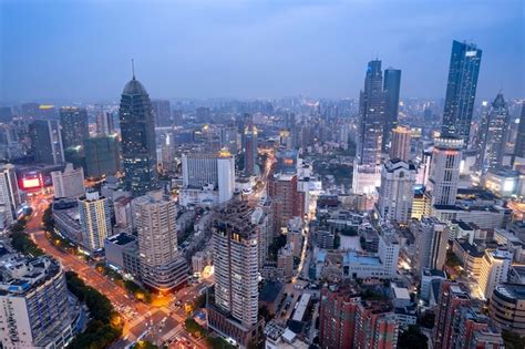 Premium Photo | Aerial photography of Wuxi city skyline at night