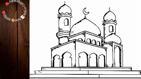 How To Draw Mosque Easy Step By Stepmasjid Drawing Tutorials Youtube