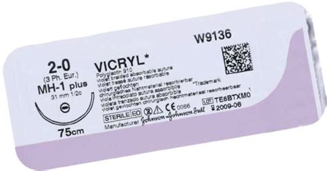 Викрил 6-0 (VICRIL ) , неокрашенный 45см, колющая 13мм, 1/2 круга ...