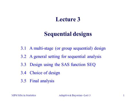 Mps Msc In Statisticsadaptive Bayesian Lect Lecture Sequential