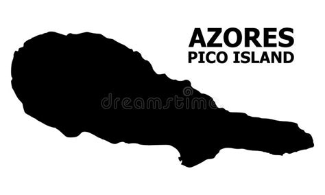 Vector Vlakke Kaart Van Pico Island Met Titel Vector Illustratie