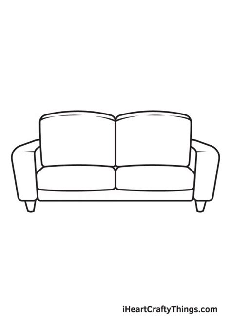 Couch Drawing How To Draw A Couch Step By Step