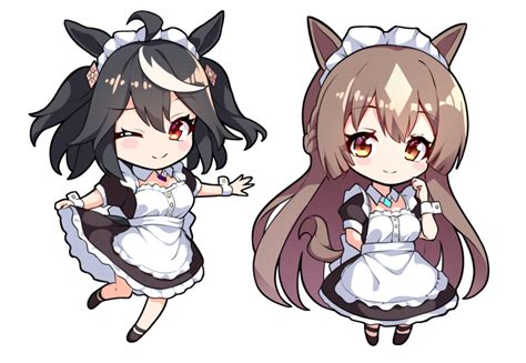 Safebooru Ahoge Alternate Costume Animal Ears Apron Arm Behind