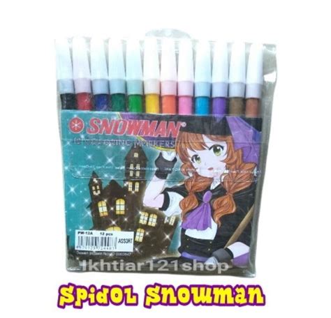 Spidol Snowman Pw 12A Spidol Kecil 1 Set 12 Warna Lazada Indonesia