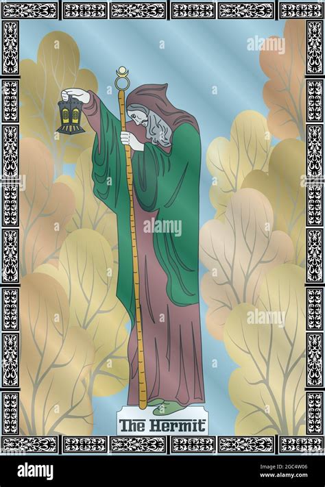 Tarot card Hermit Stock Vector Image & Art - Alamy