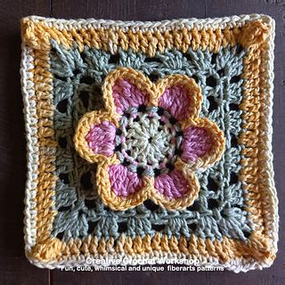 Ravelry Hip Six Petal Flower Granny Square Pattern By Joanita Theron